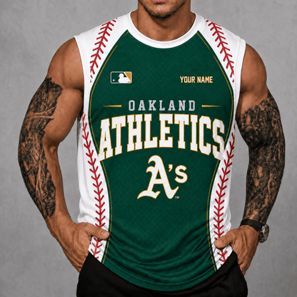 [FLASH SALE] NEW CUSTOMIZED MLB23 OAS OAKLAND ATHLETICS TANK TOP & GYM SHIRT