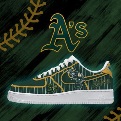 [FLASH SALE] NEW CUSTOMIZED MLB23 OAS OAKLAND ATHLETICS AF1 SHOES