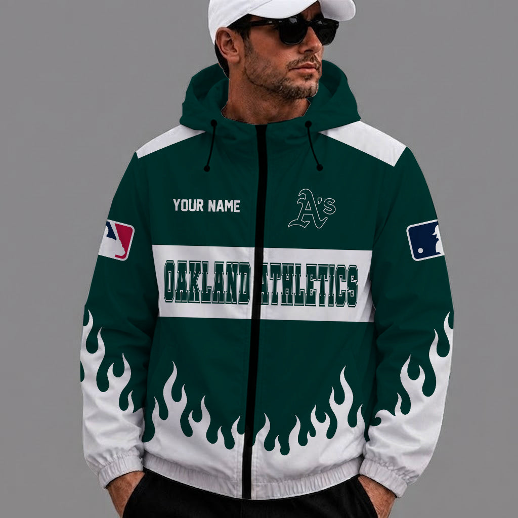 [FLASH SALE] NEW CUSTOMIZED MLB23 OAS OAKLAND ATHLETICS WINDBREAKER JACKET