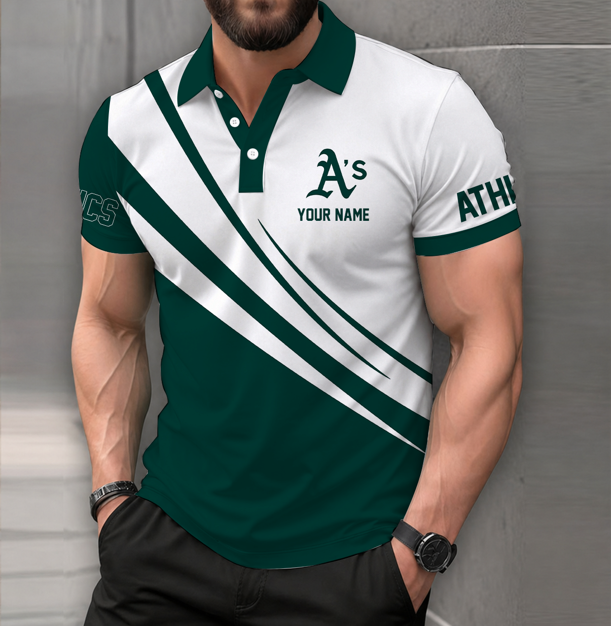 [FLASH SALE] NEW CUSTOMIZED MLB23 OAS OAKLAND ATHLETICS POLO SHIRT