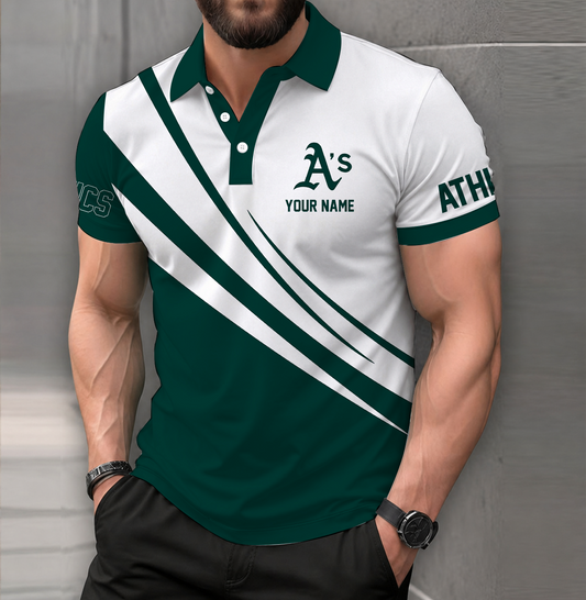 [FLASH SALE] NEW CUSTOMIZED MLB23 OAS OAKLAND ATHLETICS POLO SHIRT