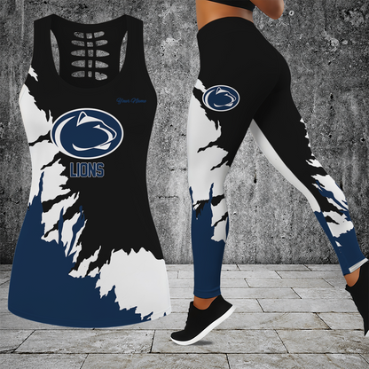 [FAN FAVORITE] NEW CUSTOMIZED NCAA FBS23 PNL PENN STATE NITTANY LIONS HOLLOW TANK TOP & LEGGINGS SET