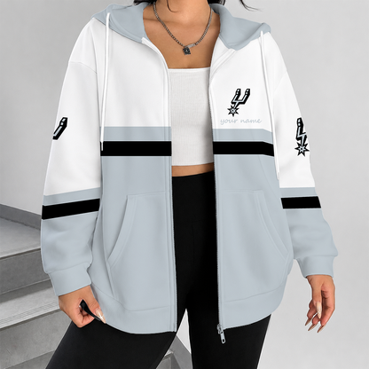 [HOT DEAL] NEW CUSTOMIZED NBA23 SAS SAN ANTONIO SPURS ZIP HOODIE