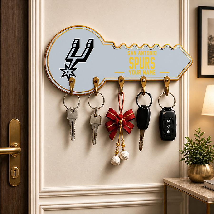 [HOT DEAL] NEW CUSTOMIZED NBA23 SAS SAN ANTONIO SPURS WALL KEY HOLDER FOR HOME