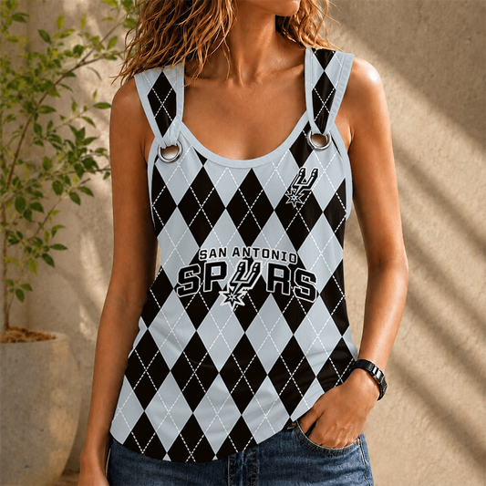 [HOT DEAL] NEW CUSTOMIZED NBA23 SAS SAN ANTONIO SPURS O-RING SHOULDER TANK TOP