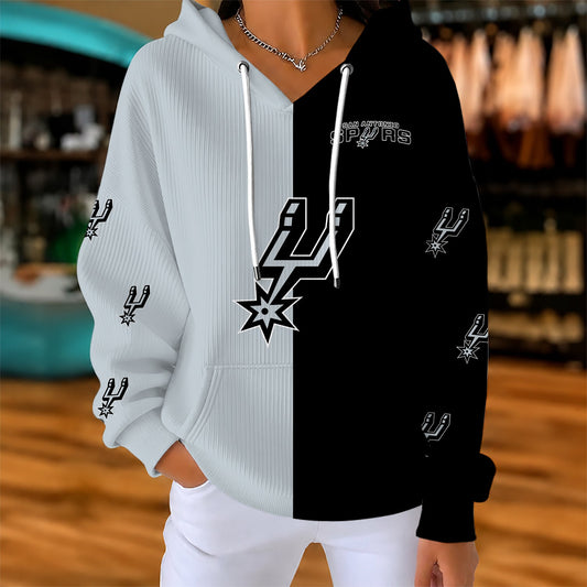 [HOT DEAL] NEW CUSTOMIZED NBA23 SAS SAN ANTONIO SPURS  RIBBED HOODIE & SWEATSHIRT