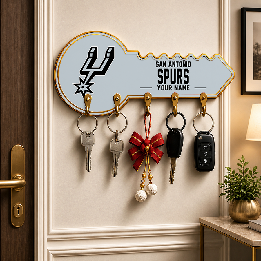 [HOT DEAL] NEW CUSTOMIZED NBA23 SAS SAN ANTONIO SPURS WALL KEY HOLDER FOR HOME