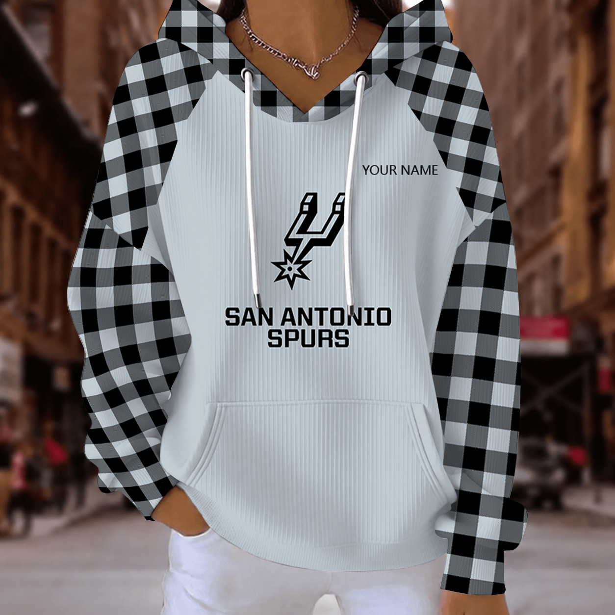 [HOT DEAL] NEW CUSTOMIZED NBA23 SAS SAN ANTONIO SPURS  RIBBED HOODIE & SWEATSHIRT