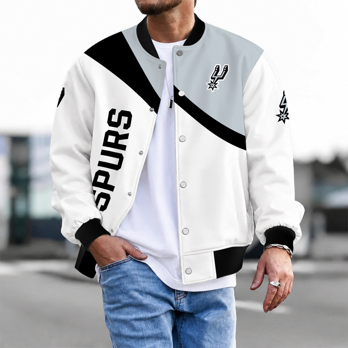 [HOT DEAL] NEW CUSTOMIZED NBA23 SAS SAN ANTONIO SPURS BASEBALL JACKET, SATIN VARSITY JACKET