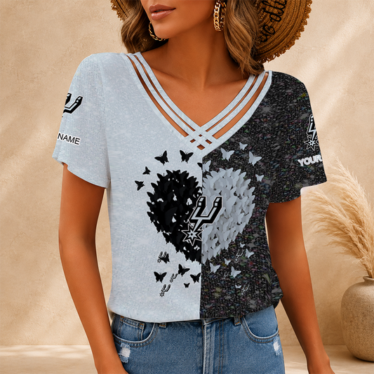 [HOT DEAL] NEW CUSTOMIZED NBA23 SAS SAN ANTONIO SPURS V-NECK SHIRT