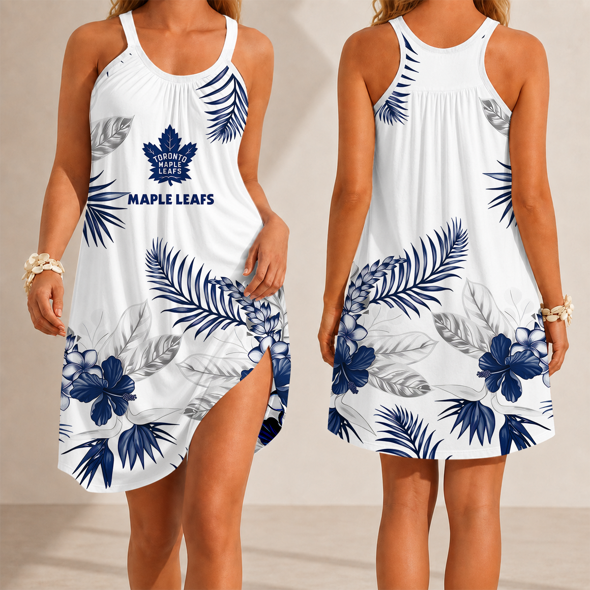 [SUPER SALE] NEW CUSTOMIZED NHL23 TML TORONTO MAPLE LEAFS CAMISOLE DRESS