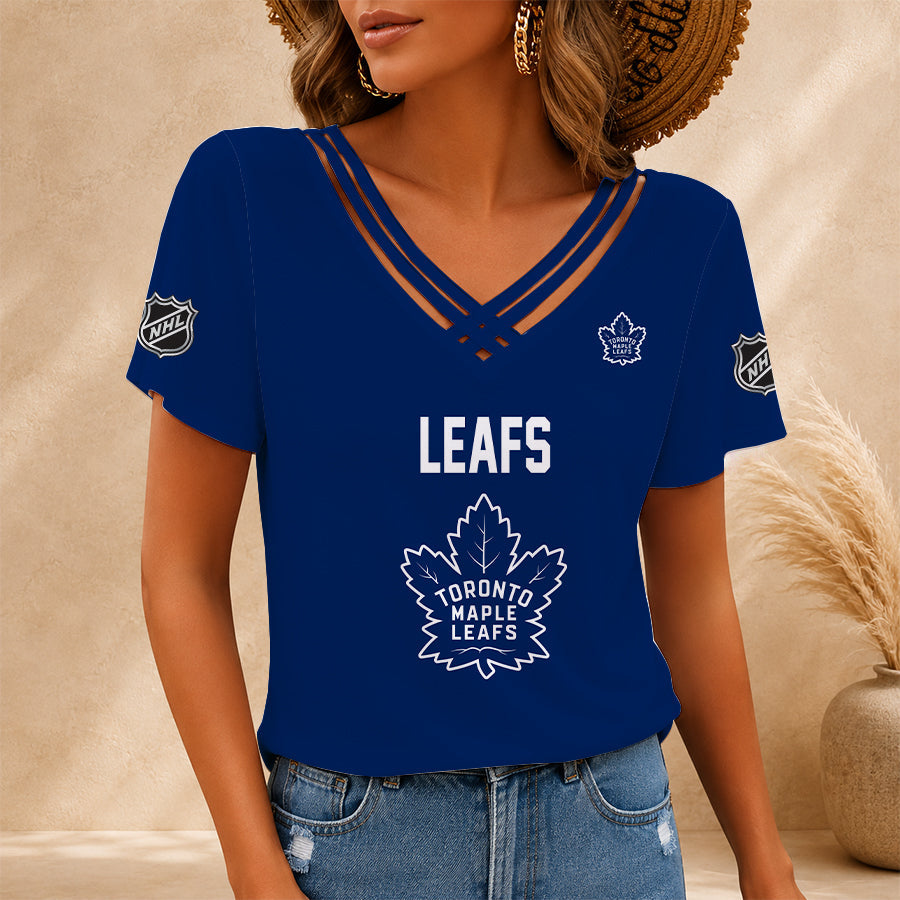 [SUPER SALE] NEW CUSTOMIZED NHL23 TML TORONTO MAPLE LEAFS V-NECK SHIRT