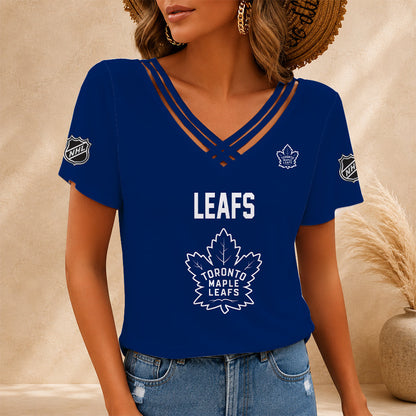[SUPER SALE] NEW CUSTOMIZED NHL23 TML TORONTO MAPLE LEAFS V-NECK SHIRT