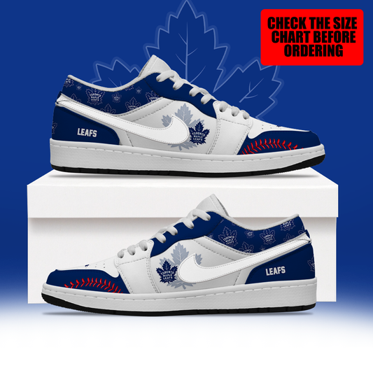[SUPER SALE] NEW CUSTOMIZED NHL23 TML TORONTO MAPLE LEAFS AIR JORDAN LOW SHOES