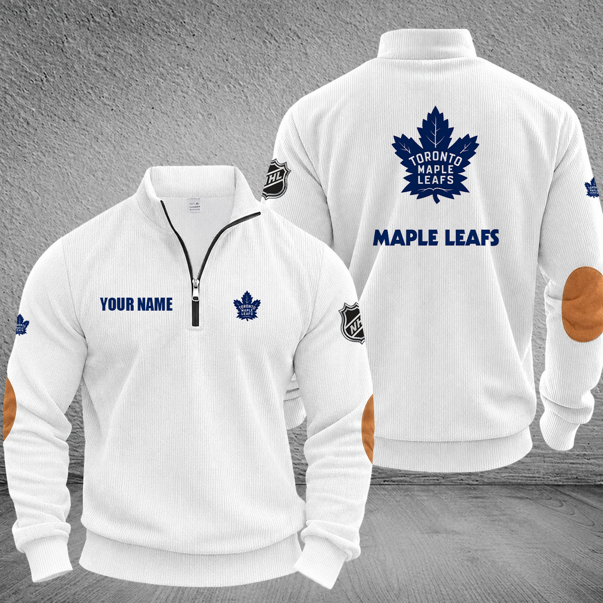 [SUPER SALE] NEW CUSTOMIZED NHL23 TML TORONTO MAPLE LEAFS MULTICOLOR STRIPED QUATER ZIP SWEATSHIRT