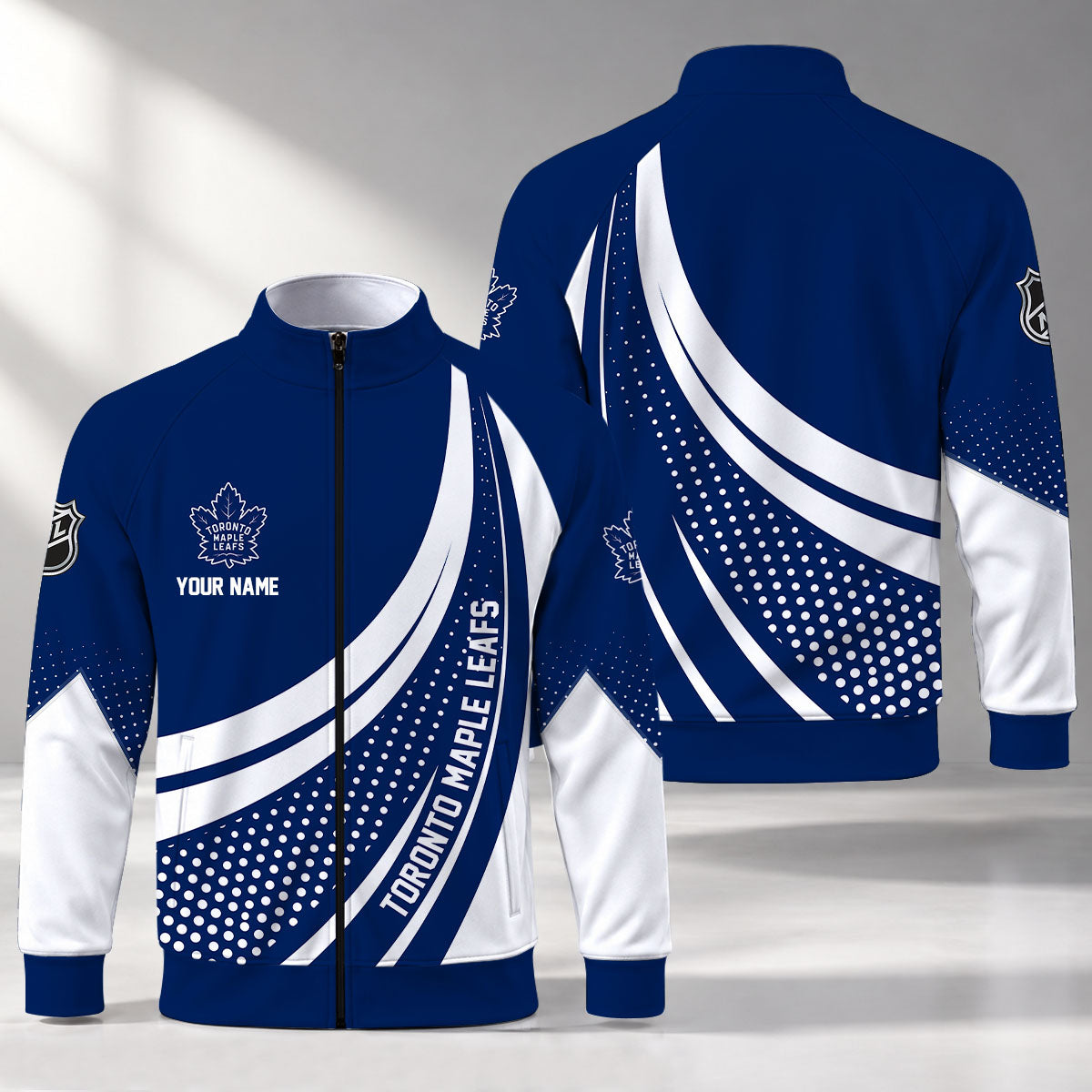 [SUPER SALE] NEW CUSTOMIZED NHL23 TML TORONTO MAPLE LEAFS STAND COLLAR JACKET