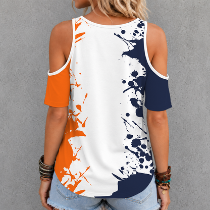 [FAN FAVORITE] NEW CUSTOMIZED NCAA MAM23 VIC VIRGINIA CAVALIERS CRISS CROSS V-NECK TOP