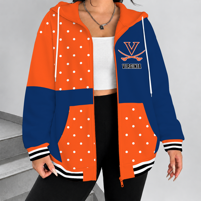 [FAN FAVORITE] NEW CUSTOMIZED NCAA MAM23 VIC VIRGINIA CAVALIERS STRAPPY ZIP HOODIE