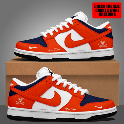 [FAN FAVORITE] NEW CUSTOMIZED NCAA MAM23 VIC VIRGINIA CAVALIERS STRAPPY DUNK LOW SHOES