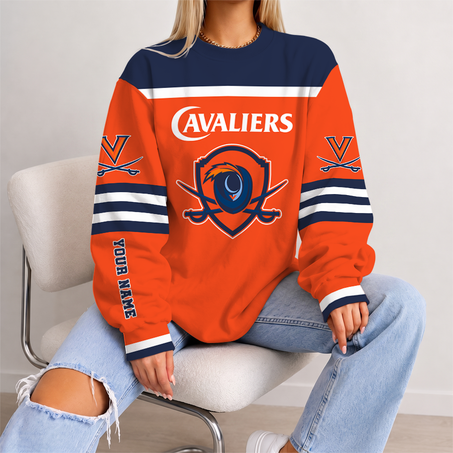 [FAN FAVORITE] NEW CUSTOMIZED NCAA MAM23 VIC VIRGINIA CAVALIERS STRAPPY UNISEX SWEATSHIRT