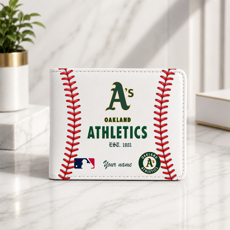 [FLASH SALE] NEW CUSTOMIZED MLB23 OAS OAKLAND ATHLETICS LEATHER WALLET
