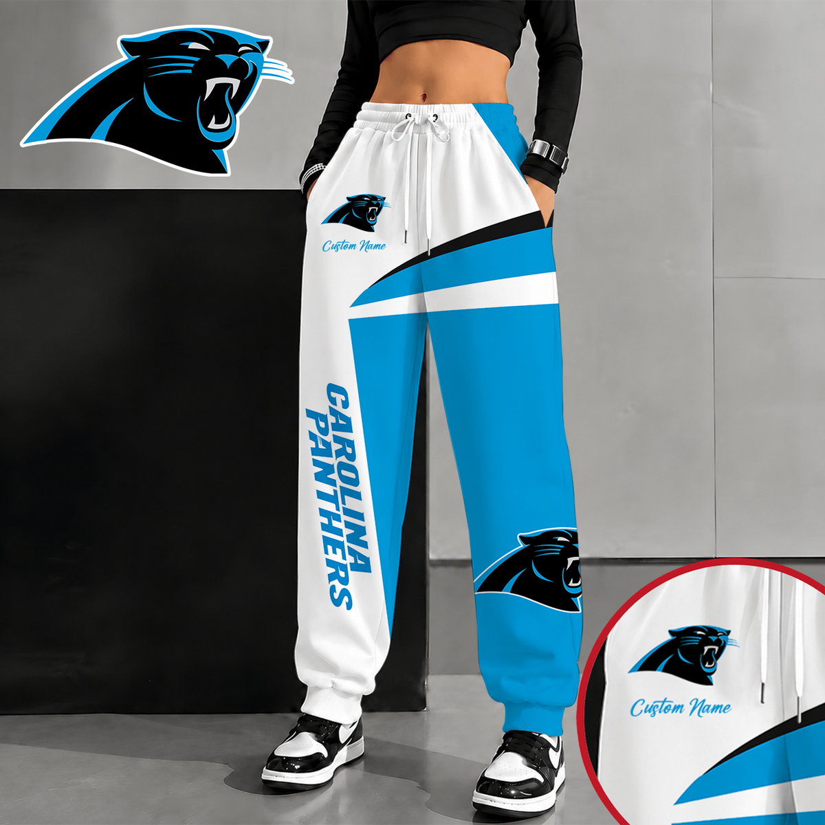 [SPECIAL OFFER] NEW CUSTOMIZED NFL23 CLP CAROLINA PANTHERS SWEATPANTS