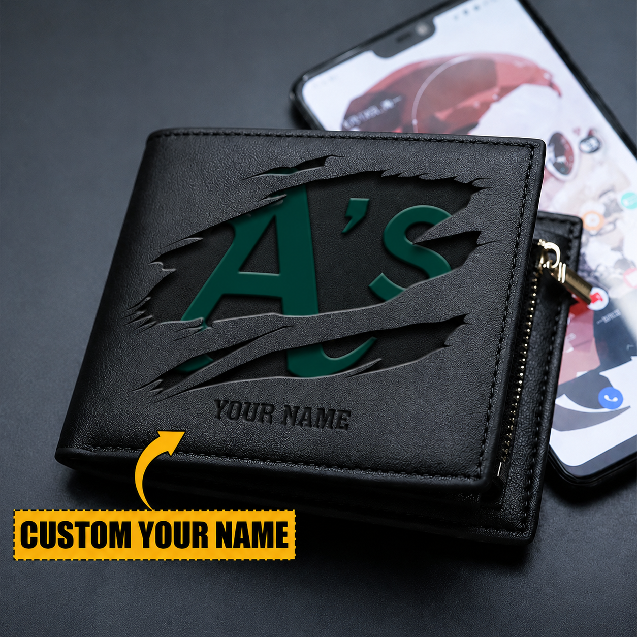 [FLASH SALE] NEW CUSTOMIZED MLB23 OAS OAKLAND ATHLETICS LEATHER WALLET