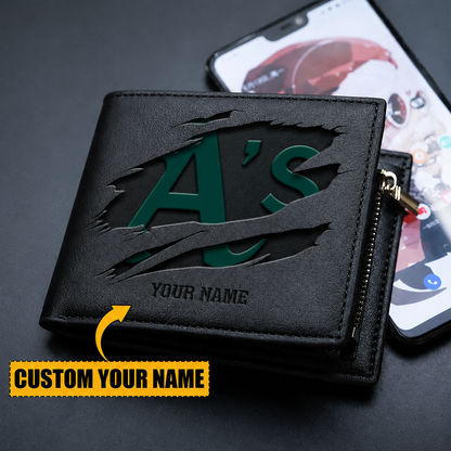 [FLASH SALE] NEW CUSTOMIZED MLB23 OAS OAKLAND ATHLETICS LEATHER WALLET