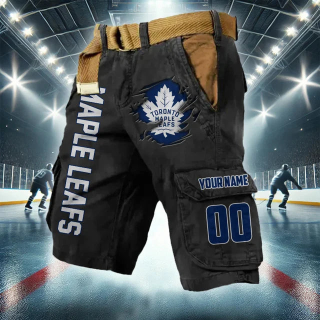 [SUPER SALE] NEW CUSTOMIZED NHL23 TML TORONTO MAPLE LEAFS CARGO SHORTS