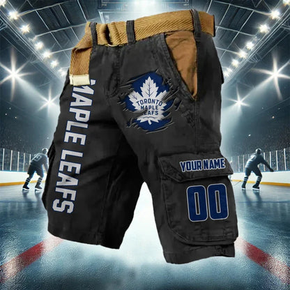 [SUPER SALE] NEW CUSTOMIZED NHL23 TML TORONTO MAPLE LEAFS CARGO SHORTS