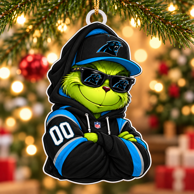 [SPECIAL OFFER] NEW CUSTOMIZED NFL23 CLP CAROLINA PANTHERS CHRISTMAS ACRYLIC ORNAMENT