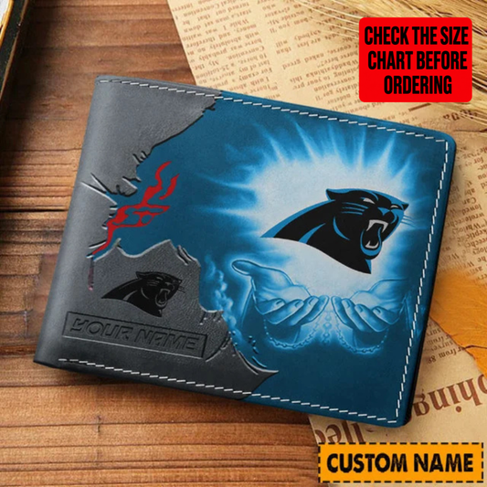 [SPECIAL OFFER] NEW CUSTOMIZED NFL23 CLP CAROLINA PANTHERS LEATHER WALLET