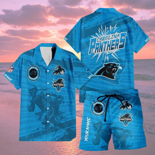 [SPECIAL OFFER] NEW CUSTOMIZED NFL23 CLP CAROLINA PANTHERS UNISEX HAWAIIAN SHIRT & SHORTS SET