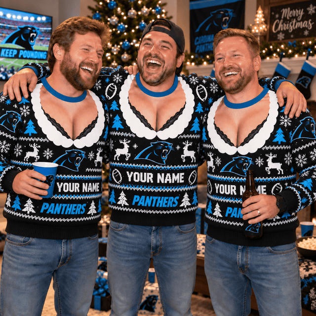 [SPECIAL OFFER] NEW CUSTOMIZED NFL23 CLP CAROLINA PANTHERS FUNNY CHRISTMAS UNISEX SWEATSHIRT