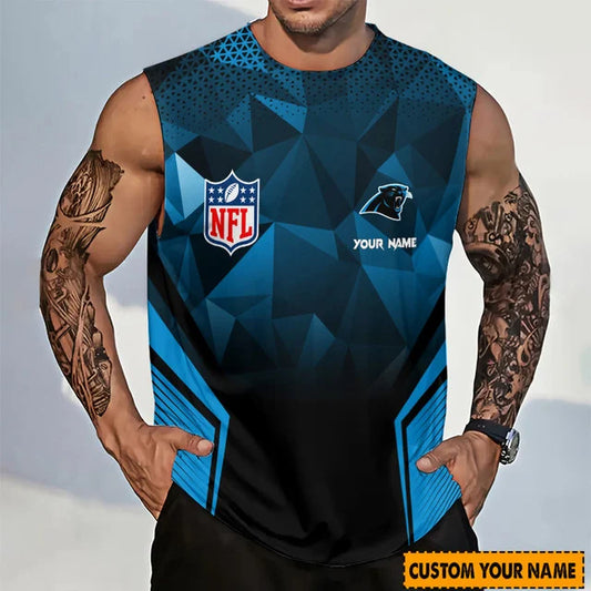 [SPECIAL OFFER] NEW CUSTOMIZED NFL23 CLP CAROLINA PANTHERS MEN'S GYM SHIRT