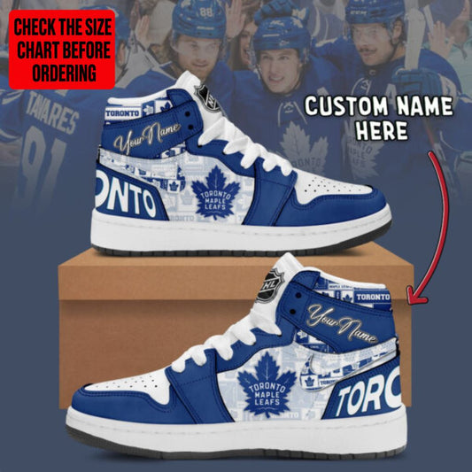 [SUPER SALE] NEW CUSTOMIZED NHL23 TML TORONTO MAPLE LEAFS AIR JORDAN SNEAKERS