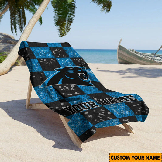 [SPECIAL OFFER] NEW CUSTOMIZED NFL23 CLP CAROLINA PANTHERS BEACH TOWEL
