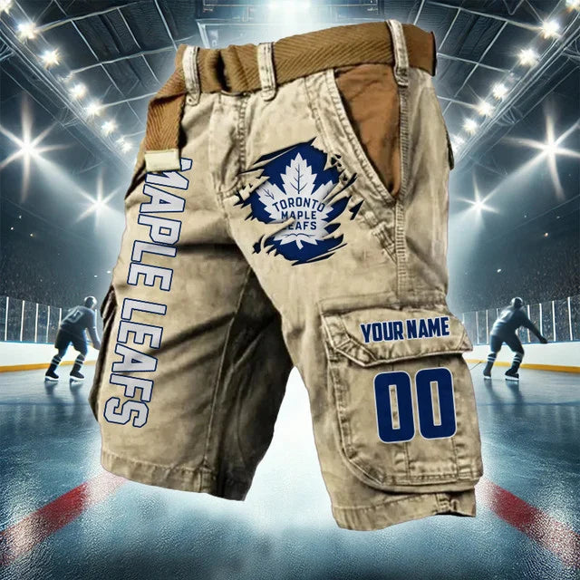 [SUPER SALE] NEW CUSTOMIZED NHL23 TML TORONTO MAPLE LEAFS CARGO SHORTS