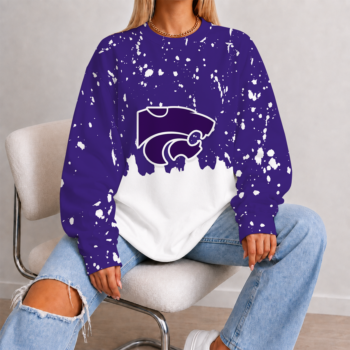 [FAN FAVORITE] NEW CUSTOMIZED NCAA FBS24 KSW KANSAS STATE WILDCATS UNISEX SWEATSHIRT