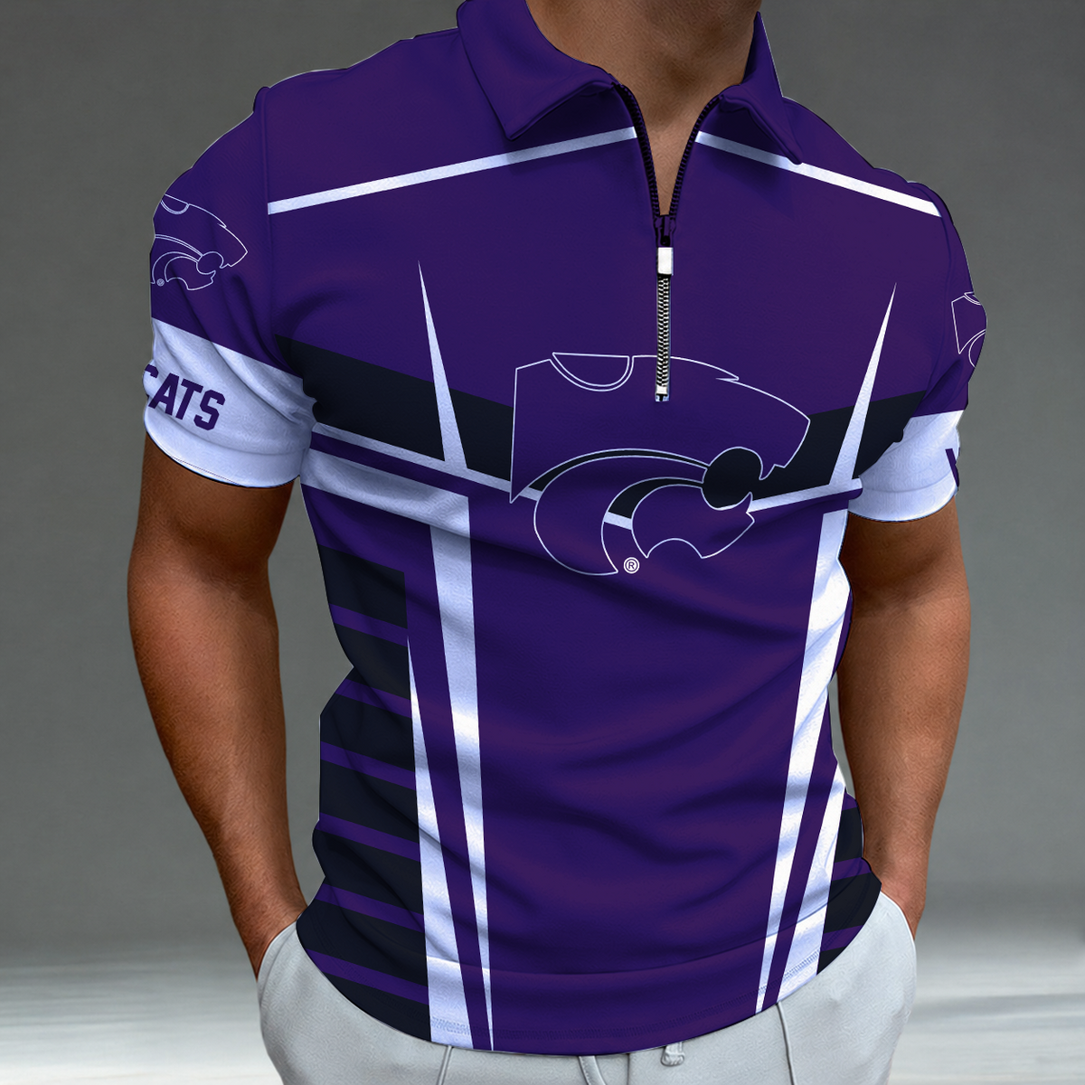 [FAN FAVORITE] NEW CUSTOMIZED NCAA FBS24 KSW KANSAS STATE WILDCATS POLO SHIRT