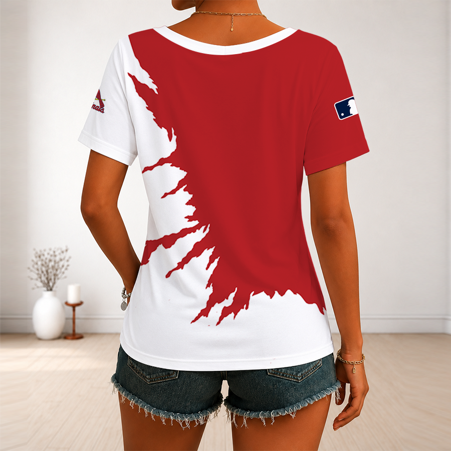 [FLASH SALE] NEW CUSTOMIZED MLB24 SLC ST. LOUIS CARDINALS V-NECK FEMALE SHIRT