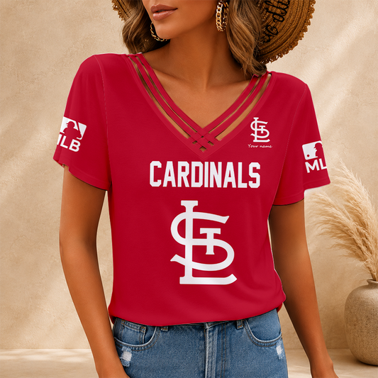[FLASH SALE] NEW CUSTOMIZED MLB24 SLC ST. LOUIS CARDINALS V-NECK SHIRT