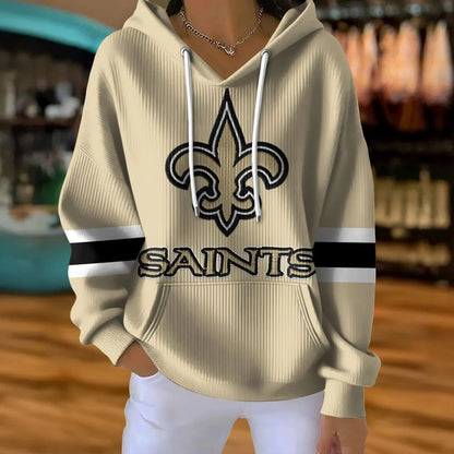 [SPECIAL OFFER] NEW CUSTOMIZED NFL24 NOS NEW ORLEANS SAINTS RIBBED HOODIE & SWEATSHIRT