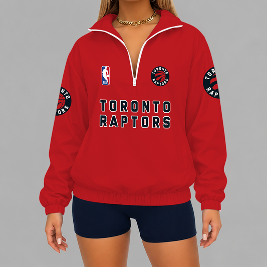 [HOT DEAL] NEW CUSTOMIZED NBA24 TRA TORONTO RAPTORS V-NECK ZIPPER SWEATSHIRT JACKET