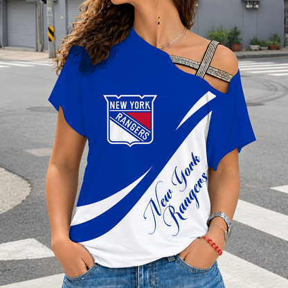 [SUPER SALE] NEW CUSTOMIZED NHL24 NYR NEW YORK RANGERS SHOULDER SHIRT