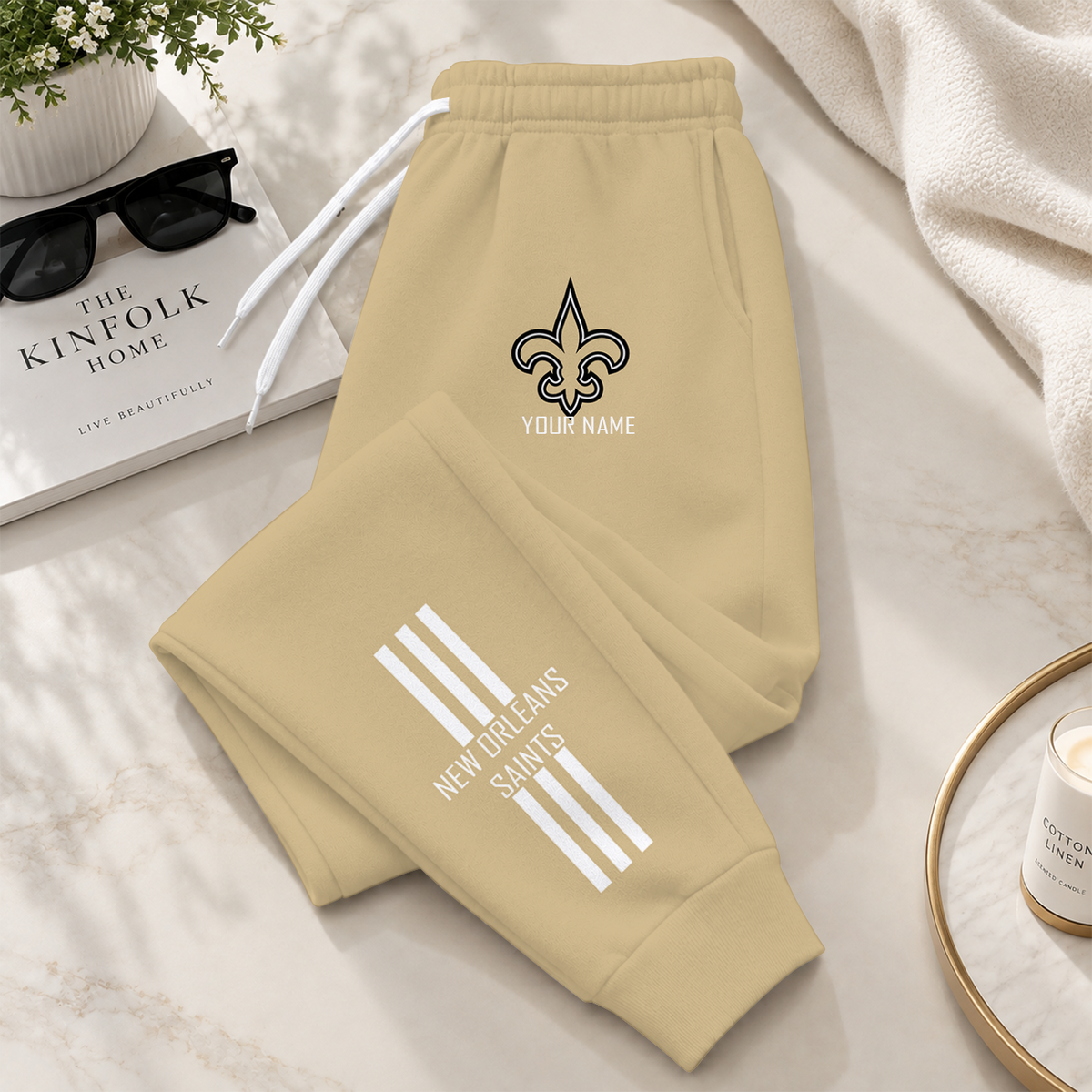 [SPECIAL OFFER] NEW CUSTOMIZED NFL24 NOS NEW ORLEANS SAINTS SWEATPANTS