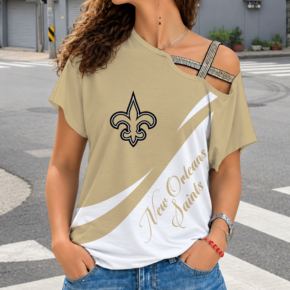 [SPECIAL OFFER] NEW CUSTOMIZED NFL24 NOS NEW ORLEANS SAINTS SHOULDER SHIRT