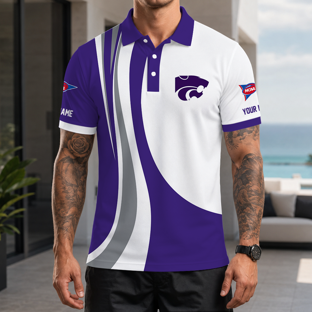 [FAN FAVORITE] NEW CUSTOMIZED NCAA FBS24 KSW KANSAS STATE WILDCATS POLO SHIRT