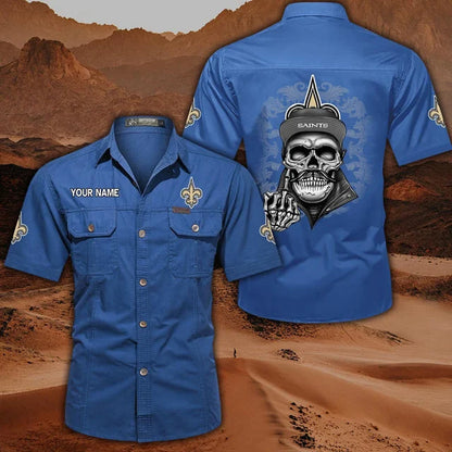 [SPECIAL OFFER] NEW CUSTOMIZED NFL24 NOS NEW ORLEANS SAINTS MUTICOLOR MEN'S CARGO SHIRT