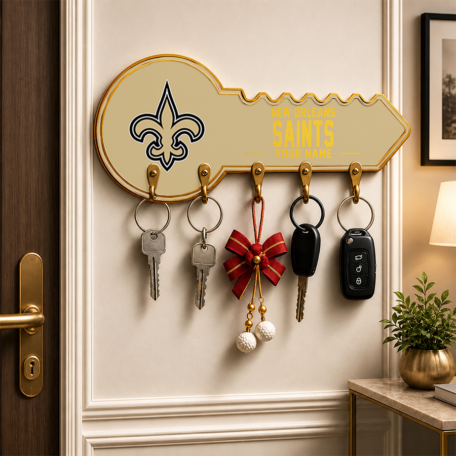 [SPECIAL OFFER] NEW CUSTOMIZED NFL24 NOS NEW ORLEANS SAINTS WALL KEY HOLDER FOR HOME